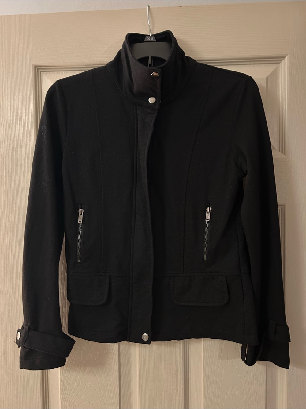 Maurices Black Utility Jacket with Stand Collar